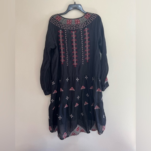 Johnny Was Embroidered 'Ava Peasant Dress’ Cotton/Silk Blend, size L - Picture 4 of 9